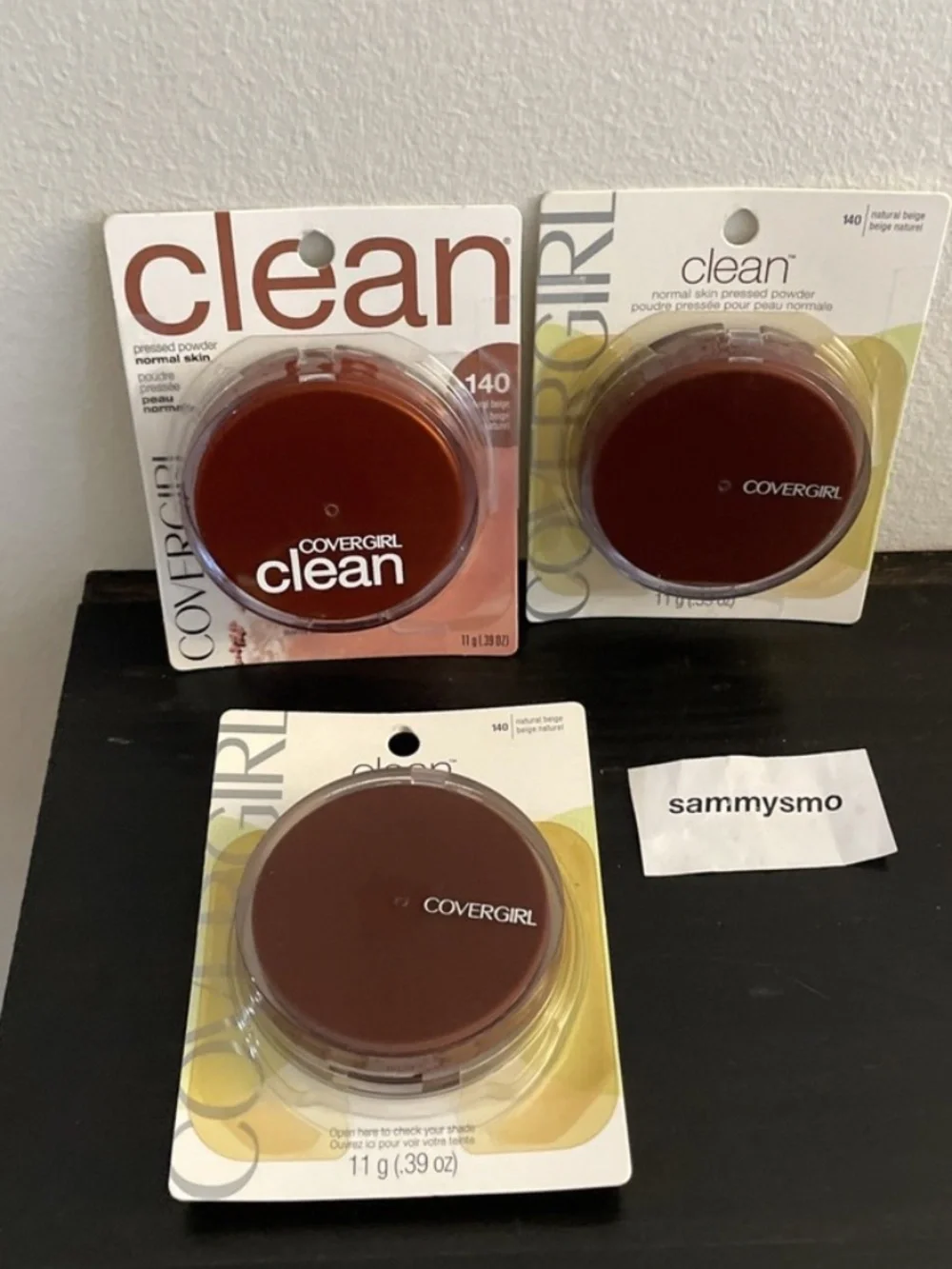 CoverGirl Clean Pressed Powder 140 Natural Beige 0.39 oz.., x3 SEE DESCRIPTION